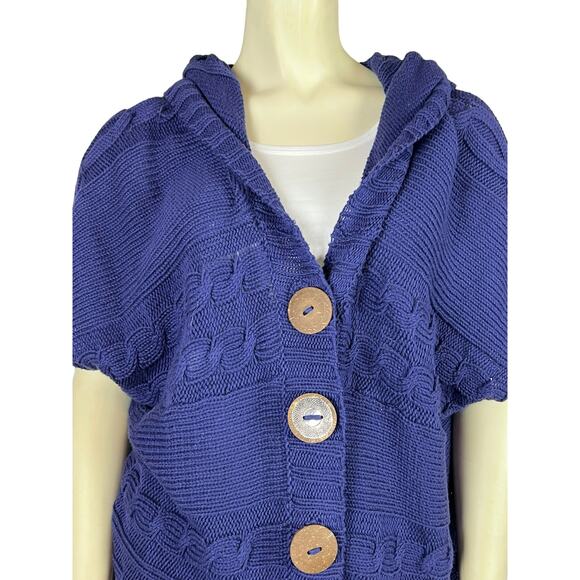 Pure Handknit Neiman Marcus sweater S / M Small Medium Cardigan Jacket Vest - Picture 9 of 12